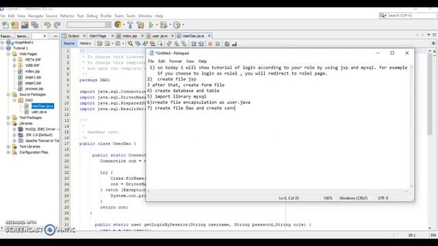 How to login according to role user by using JavaServer Pages (JSP) смотреть онлайн