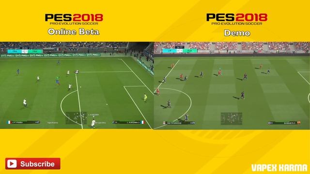PES 2018 Demo vs PES 2018 Online Beta Gameplay Comparison смотреть онлайн