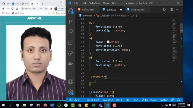 css full course bangla tutorial 58 : Project 3 | portfolio (part-3) | about me section design смотреть онлайн