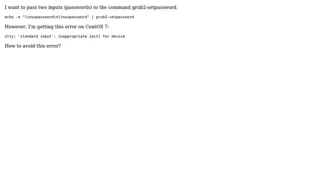 How to avoid the error stty: 'standard input': inappropriate ioctl for device? смотреть онлайн