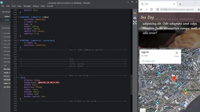 bootstrap 4 restaurant up arrow html & css смотреть онлайн