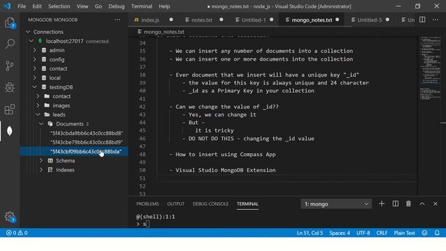 MongoDB Tutorial For Beginners #9: Insert Documents in Collections смотреть онлайн