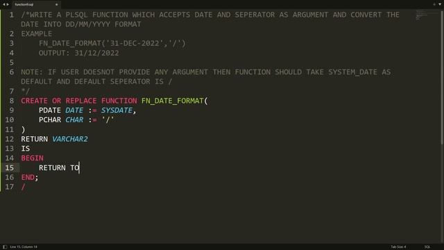 PLSQL user define function to convert the date into desired format (UDF Demo-9) смотреть онлайн