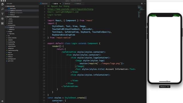 Lession 62 UI Design#1 Create a Splash and Login Screen in React Native смотреть онлайн