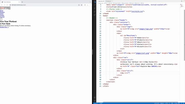 How to Build an Online Store using HTML CSS and JS - Step 1- Header смотреть онлайн