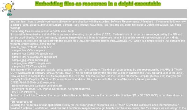 How to : Embedding files as resources in a delphi executable смотреть онлайн