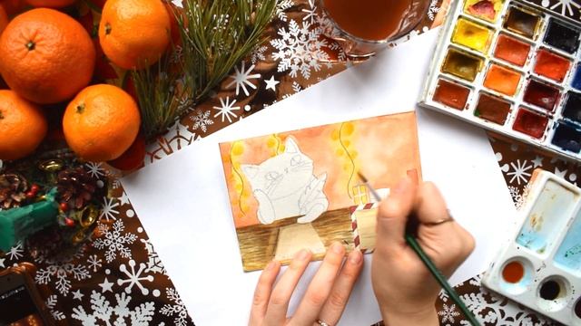Оформление конверта акварелью / бумажные письма / mail art смотреть онлайн