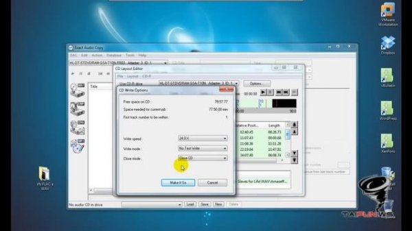 Декодирование FLAC в WAV и запись аудио CD