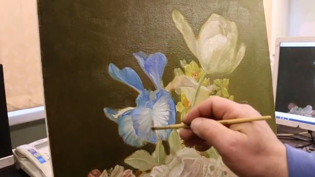 Ваза с цветами и птичьим гнездом. " Воздух в натюрморте" смотреть онлайн