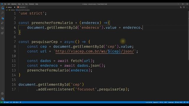 Como consumir uma API com javascript | CEP da viaCep #01 смотреть онлайн