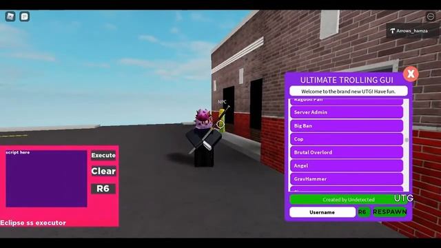 Roblox utg (ultimate trolling gui) showcase ! (ss executor game) смотреть онлайн