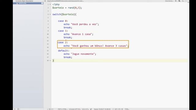 PHP: Estrutura condicional switch/case смотреть онлайн
