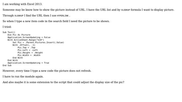 Displaying pic from url in Excel смотреть онлайн