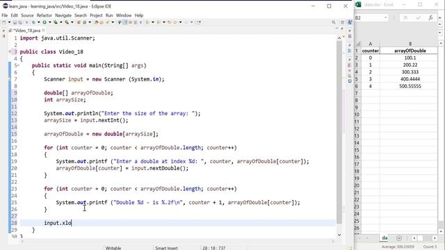 Java 18: Let the user decide the size of the 1-dimensional (1D) array. смотреть онлайн
