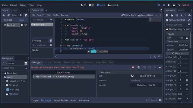 Godot Error: Invalid call. Nonexistent function '...' in base '...' смотреть онлайн