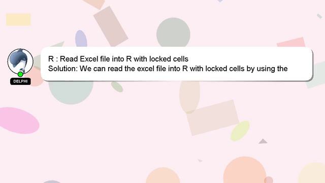 R : Read Excel file into R with locked cells смотреть онлайн