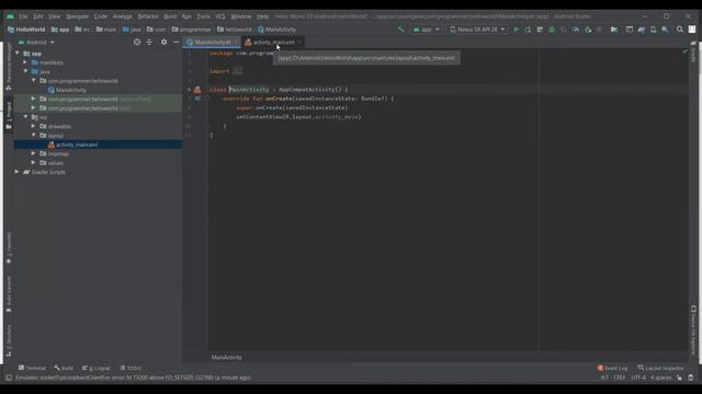 Belajar Android Studio Pemula Kotlin 1 Membuat Program Hello World смотреть онлайн