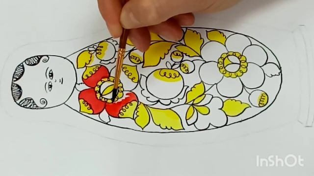 Мастер-класс "Матрёшка", полховско-майданская роспись (рисунок на бумаге) смотреть онлайн