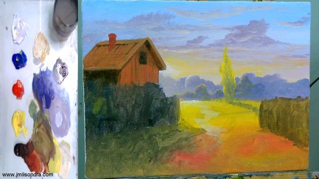 How to Paint Realistic House in the Rising Sun using Acrylics смотреть онлайн