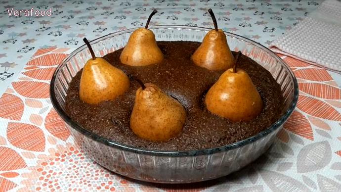 Груша на овсяной подушке. Пышный пирог без муки. Шоколадный бисквит без муки. смотреть онлайн