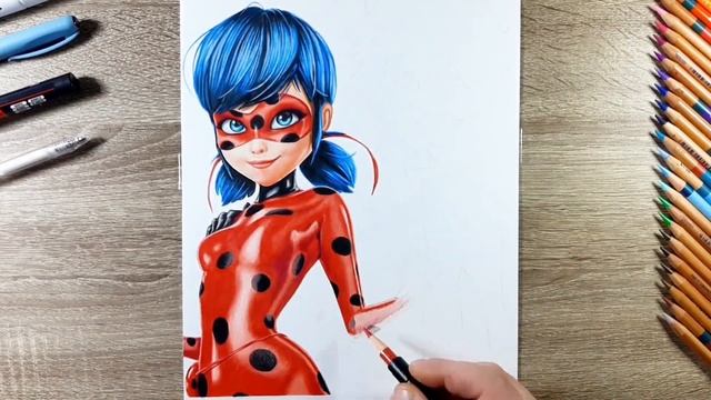 Drawing Miraculous: Ladybug & Cat noir. Speed art. смотреть онлайн