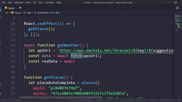 #react weather app part 3 (get data from weather api) | reactjs bdarija смотреть онлайн