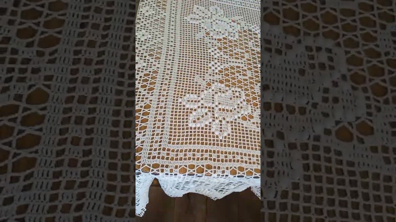 Готовая скатерть. #вязаниекрючком #diy #салфеткакрючком #воротниккрючком #скатертькрючком смотреть онлайн
