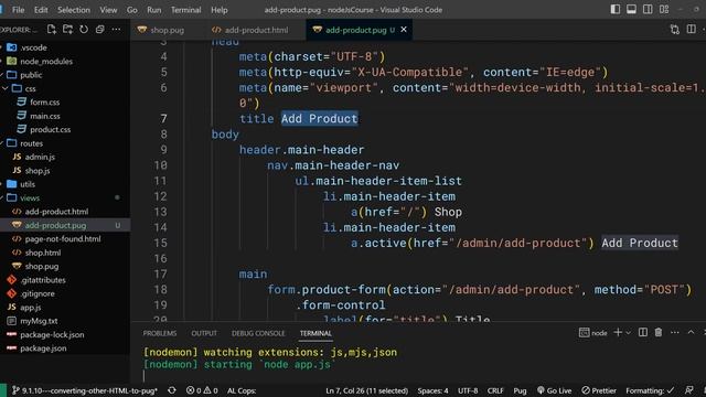 Converting HTML in PUG Template - NodeJS || Hindi || Coding Scenes #38 смотреть онлайн