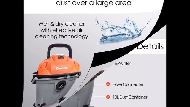 PowerPac Wet & Dry Vacuum Cleaner 1200 Watts (PPV1500) смотреть онлайн