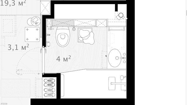 Как из студии 32 кв.м. сделать полноценную квартиру.