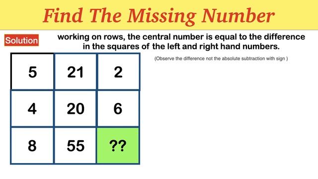Find The Missing Number - Square Grid || Missing Number Puzzle смотреть онлайн