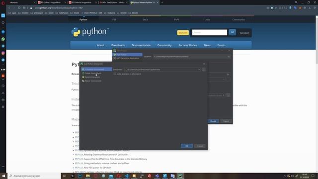 Python Kurulumu - PyCharm'a Interpreter Eklemek смотреть онлайн