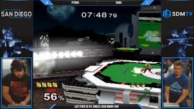 LSSD 124 - Petunia (Falco) Vs. Signia (Marth) - SSBM Losers R4 - Smash Melee