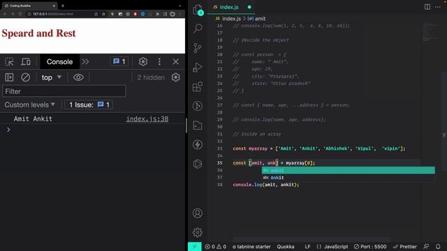 Spread vs Rest Operator ft. arguments in JS.(Hindi) #javascript #spread #rest #codingbuddha смотреть онлайн
