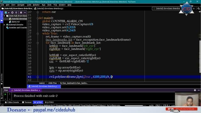 Drowsiness detection || Useful for Car drivers || Make sleep detection with python ||step by step|| смотреть онлайн