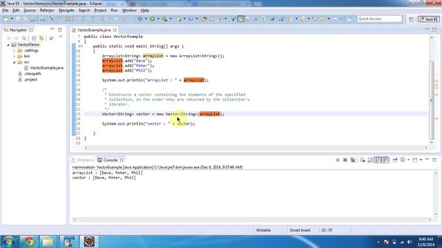 Example of Vector constructor which accepts Collection | Java Collection Framework смотреть онлайн