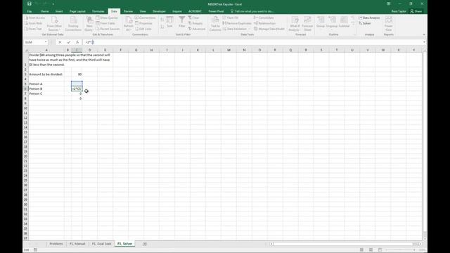 Solving a word problem in Excel using Solver смотреть онлайн