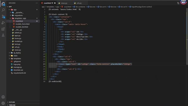 9 Formateando Template ? CRUD - Tabla HTML a PostgreSQL con Django (Python ?) y jQuery ? смотреть онлайн