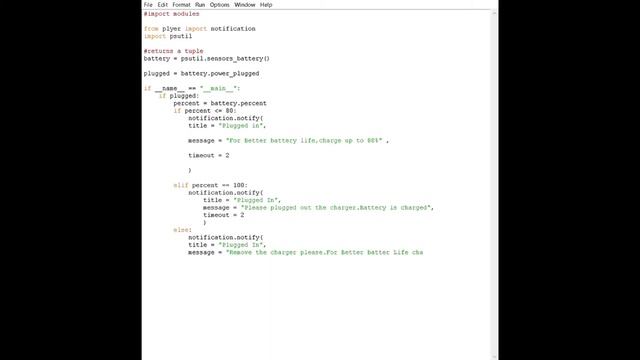 DESKTOP Battery Reminder Using PYTHON (CHECK OUT THIS) | Python Tutorial | Python 2021 смотреть онлайн