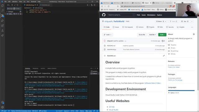 HelloWorld | Python | GitHub | VSCode смотреть онлайн