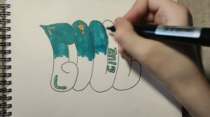 Как нарисовать граффити GIVE скетч маркерами - Граффити GIVE!!!