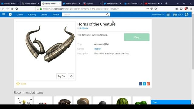 Horns Of The Creature Are No Longer Limited | Roblox смотреть онлайн