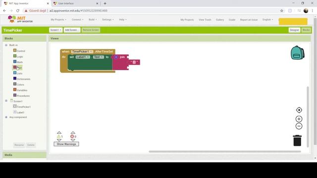 MIT App Inventor 2 Tutorial 09 -- TimePicker