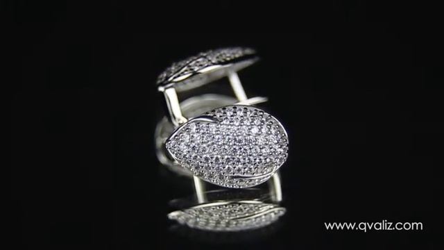 Серебряные серьги покрыты родием - С00024 смотреть онлайн