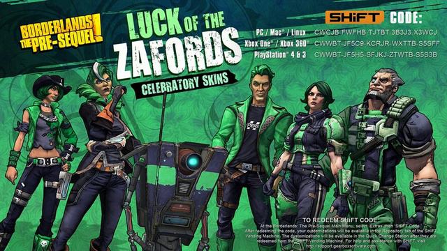 Borderlands Pre-Sequel: Luck of the Zafords Skins!! (St. Patrick's Day Shift Codes!) смотреть онлайн