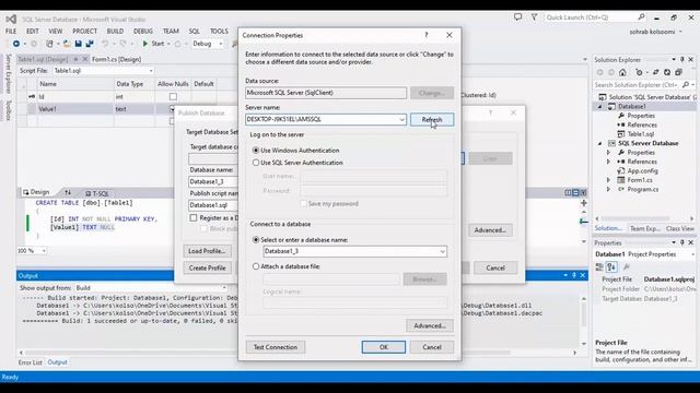 How to Make and Connect to SQL Server Database Project in WinForms C# смотреть онлайн