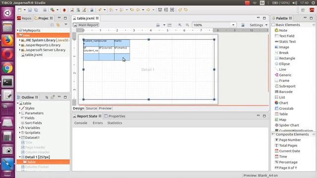 Jasper Reports-Table element with jdbc data set смотреть онлайн