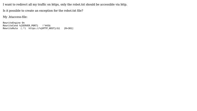 Allow access only for robot.txt via http, others at https смотреть онлайн