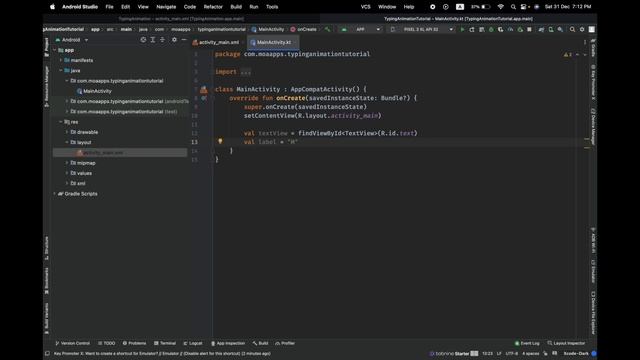 How to create typing animation | Android | Kotlin смотреть онлайн