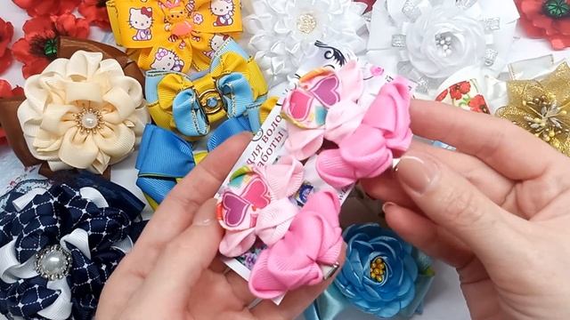 Обзор бантиков / Идеи Канзаши / Review of My Bows / Как упаковать бантики на продажу смотреть онлайн